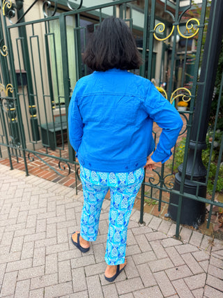 Lulu B Coastal Fish Secret Pocket Capri Leggings