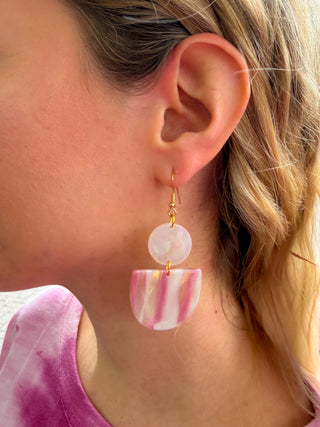 Pink Acrylic Drop Earrings