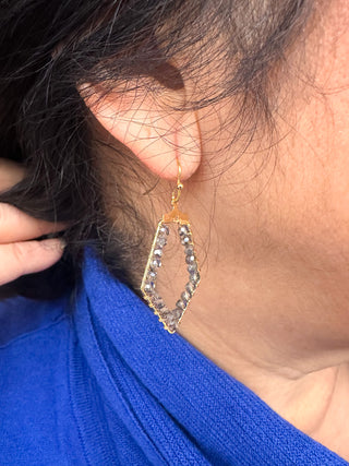 Chocolate Diamond Beaded Earrings