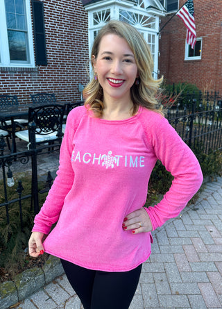 Lulu B Beach Time Turtle Sweater Pink