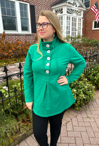 Lulu B Emerald Button Pullover