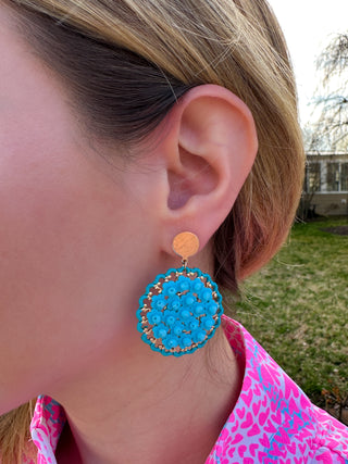 Turquoise Circle Earrings