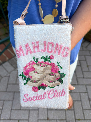 Pink Mahjong Social Club Bag