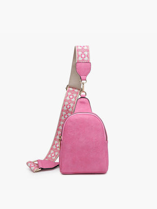 Ellen Sling Bag with Removable Guitar Strap Bubblegum