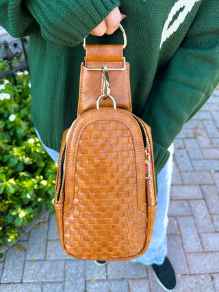 Waverly Woven Sling Bag Brown