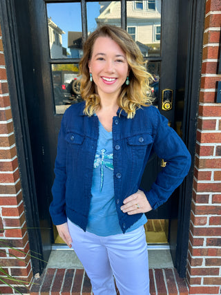 Lulu B Navy Linen Jacket