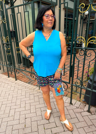 Lulu B Multicolor Cocktails Pocket Shorts