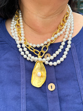 Susan Shaw Multi Strand Oyster Necklace
