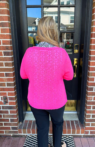 Lulu B Hot Pink Lightweight Cardigan