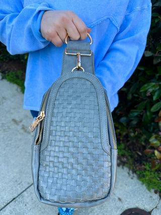 Waverly Woven Sling Bag Gray