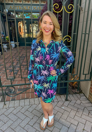 Beachtime by Lulu B The Sun Dress Multicolor Palms