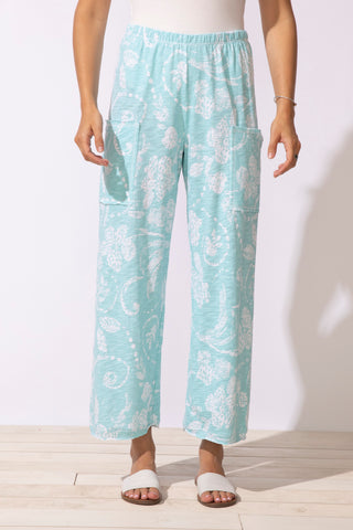 Escape by Habitat Mint Scroll Pocket Flood Pant