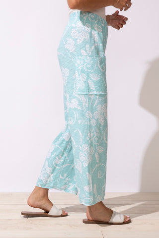Escape by Habitat Mint Scroll Pocket Flood Pant