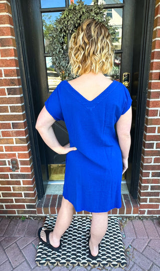 Oh My Gauze Beach Dress Cobalt