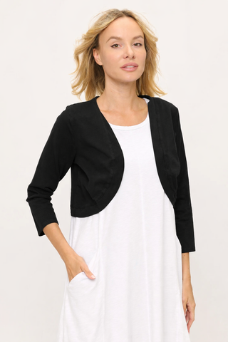 Cotton Lani Black Cotton Cardigan