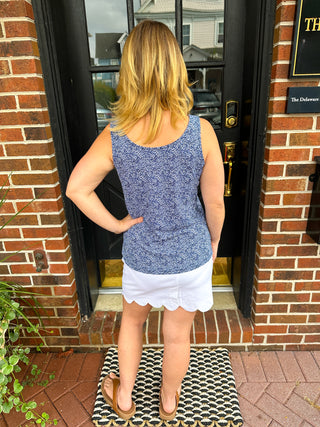 Lulu B Blue Animal Print Basic Tank