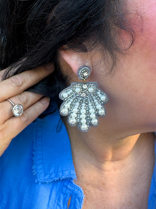 Grey Shell Earrings