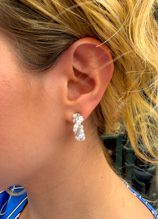 Twisted Silver and Pearl Earrings