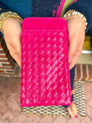 Pink Woven Double Duty Phone Bag
