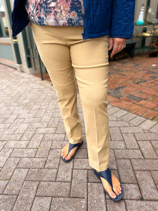 Bangladine by Lulu B Khaki Pull-On Ankle Pant