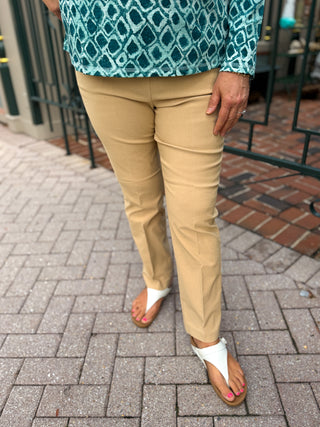 Bangladine by Lulu B Khaki Pull-On Ankle Pant