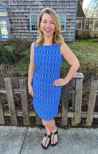 Lulu B Periwinkle Lattice Shift Sleeveless Travel Dress