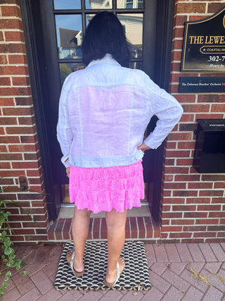 Lulu B White Metallic Linen Jacket