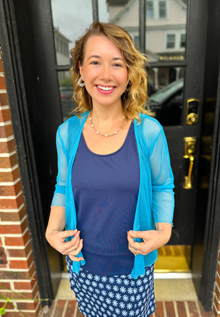 Tango Mango Sheer Mesh Turquoise Bolero