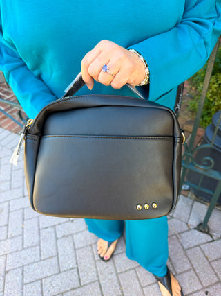 HARRIET HANDLE CROSSBODY AND SHOULDER BAG BLACK