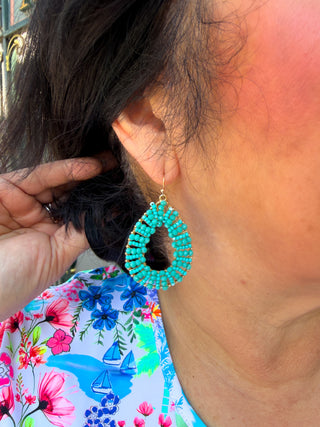 Aqua Teardrop Earrings