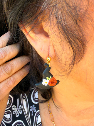 Floral Witch Clay Earrings
