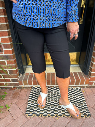 Bangladine by Lulu B Black Pedal Pusher with Side Vent