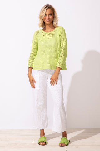 Escape by Habitat Kiwi Floral Crochet Pullover