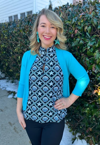 Lulu B Clear Turquoise Cardigan Sweater