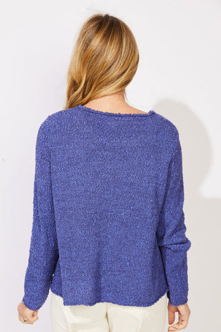 Escape by Habitat Baja Blue Tape Yarn Boat Neck Sweater 4