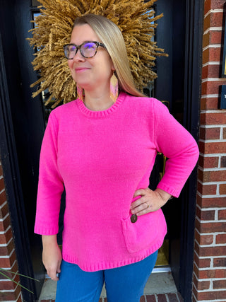 Lulu B Hot Pink Chenille Sweater