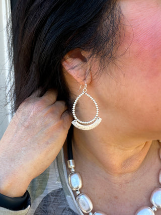 Silver Beaded Earring