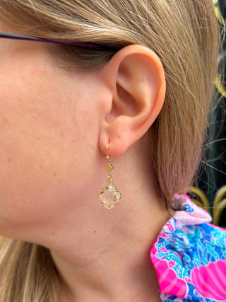 Golden Clover Drop Earrings