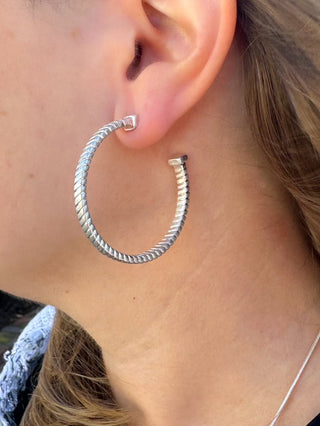 Simple Silver Hoop Earring