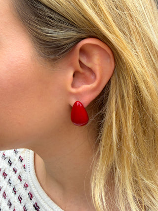 Red Teardrop Earrings