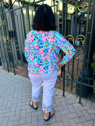 Lulu B Tropical Dragonfly Zip Jacket