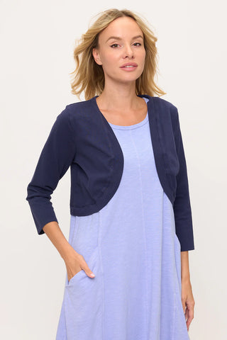Cotton Lani Navy Cotton Cardigan