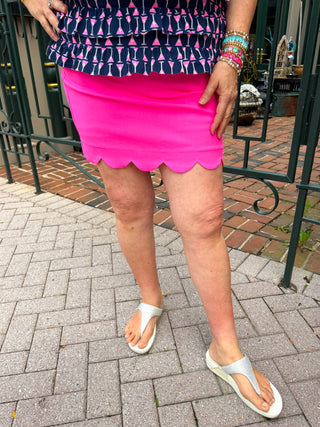 Bangladine by Lulu B Clear Pink Scallop Skort