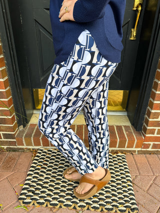 Lulu B Neutral Mosaic Secret Pocket Capri Legging