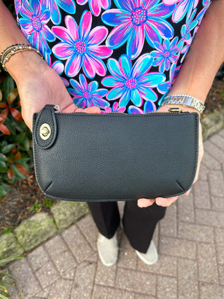 Joy Susan Mini Crossbody Wristlet Clutch Black