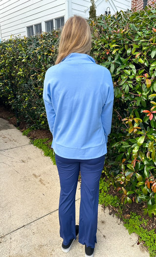 Lulu B Clear Periwinkle Scuba Quarter Zip Pullover