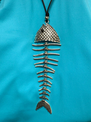 Silver Fish Bone Necklace