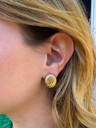 Textured Gold Stud Earrings