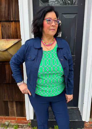 Lulu B Clear Kelly Lattice Basic Tank