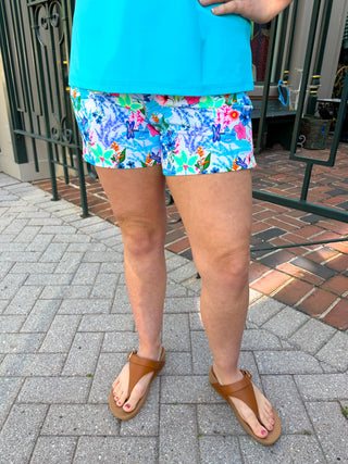Lulu B Tropical Dragonfly Pocket Shorts